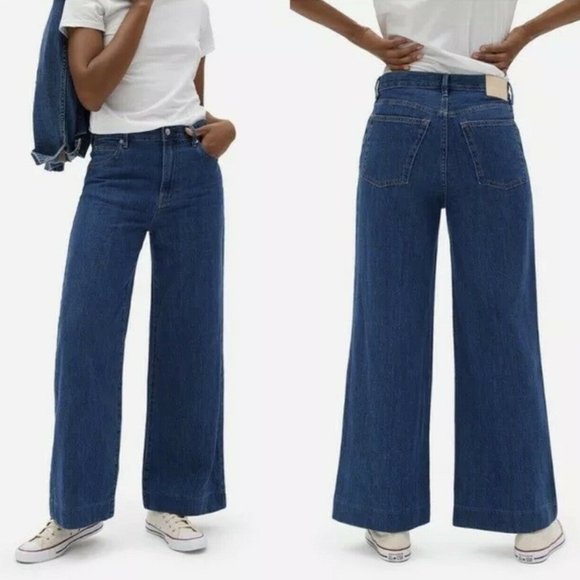 Everlane Denim - EVERLANE The Super-Soft Summer Wide-Leg Jean, Blue, 33 / 16